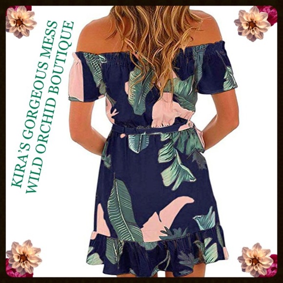 💜HP💜🍭BNWT OFF THE SHOULDER FLORAL BEACH DRESS🍭 - Picture 2 of 2